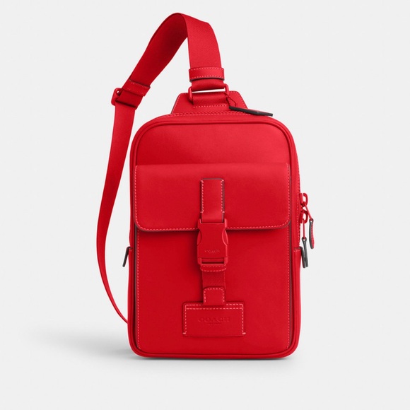 NWT Coach CP023 Track Pack Bright Poppy Red - Picture 1 of 7